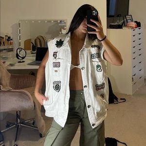 Vintage Rare Sabit NYC denim patchwork vest jacket